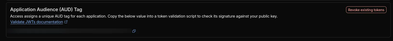 Copy the application Audience tag (AUD)
